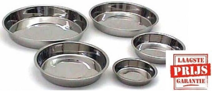 Puppyschaal RVS - Groot 25 cm - per 3 stuks