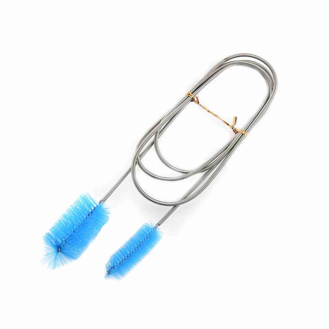 Flexibele Schoonmaakborstel met Dubbele Buis Borstelpijp Aquarium Lenteschoonmaak Gereedschap(Blauw) gray