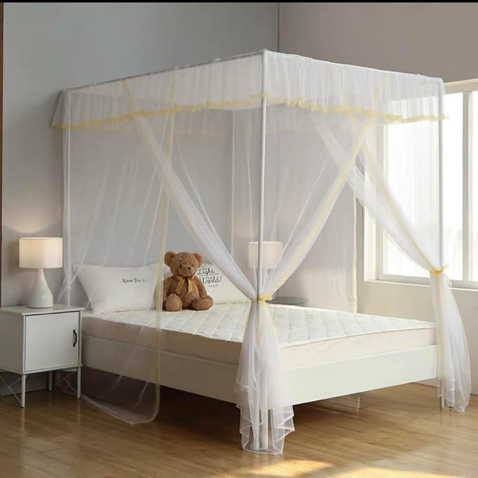 Bed Frame Palen - Hemelbed Frame - Slaapkamer Decoratie - Stevig Metalen Frame - Full Maat - Goud