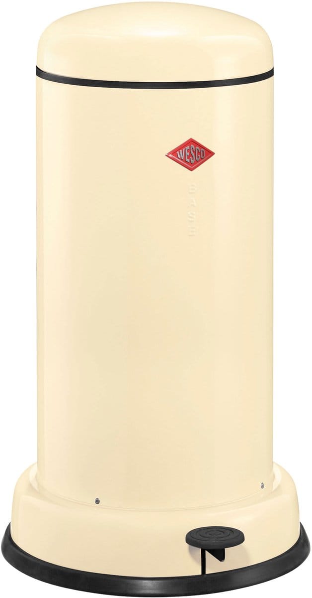 WESCO Baseboy Prullenbak met Soft Close | 20 Liter | Metaal - Amandel | Pedaalemmer