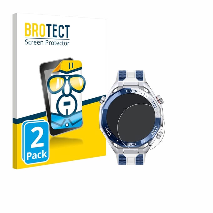 BROTECT - Screenprotector voor Huawei Watch Ultimate 2 Blue - Folie Beschermfolie transparant 2 Stuks