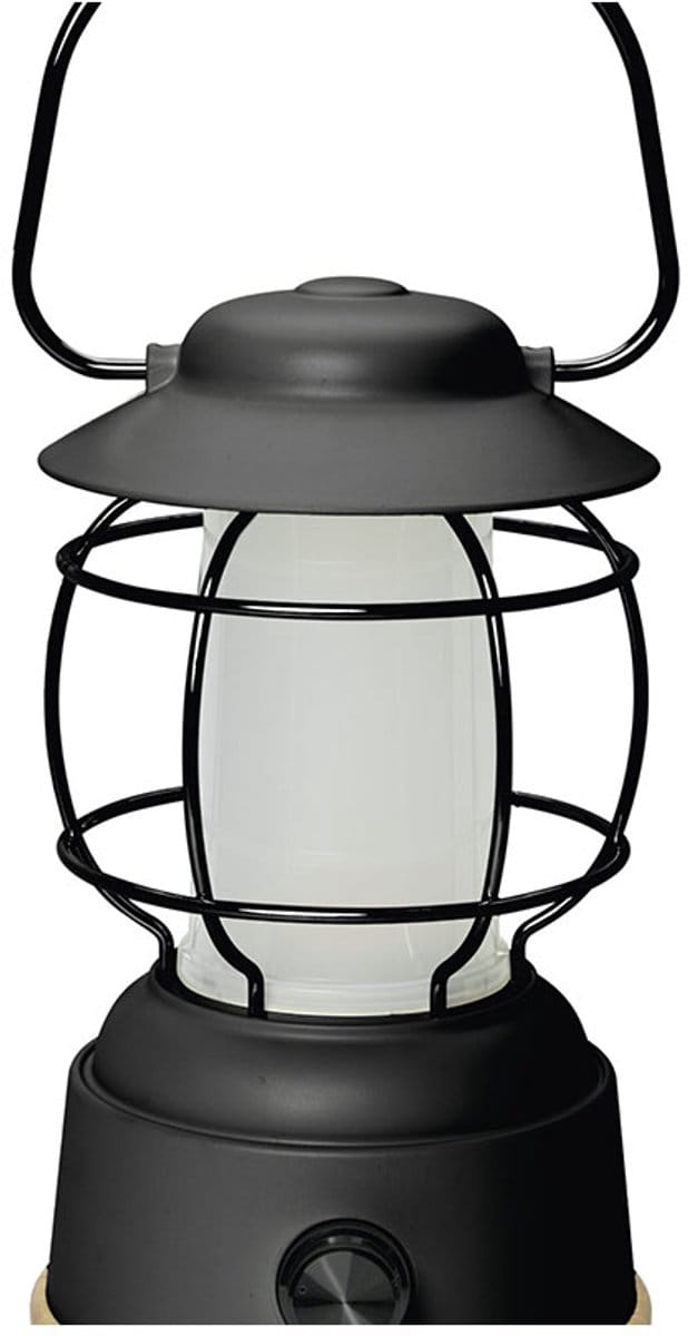 Lyss LED Lantaarn - Oplaadbaar - 2 Lichtstanden (Warm & Wit) - Metalen Frame & Bamboe Basis - USB-oplaadbaar - Voor Camping, Tuin & Binnengebruik