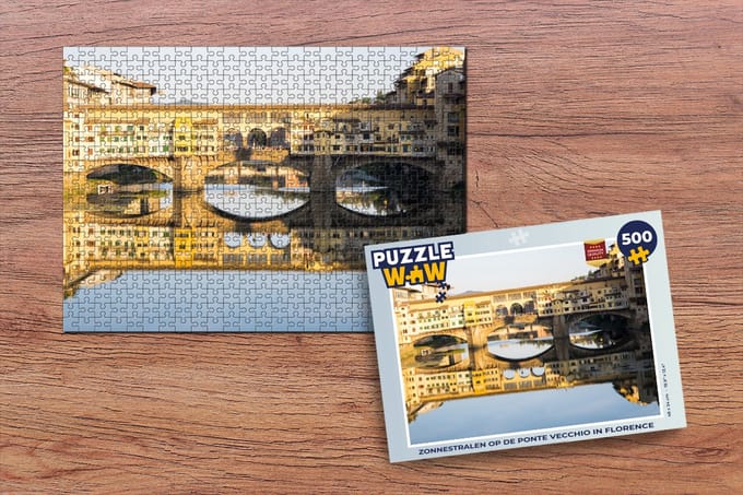 Puzzel Zonnestralen op de Ponte Vecchio in Florence - Legpuzzel - Puzzel 500 stukjes