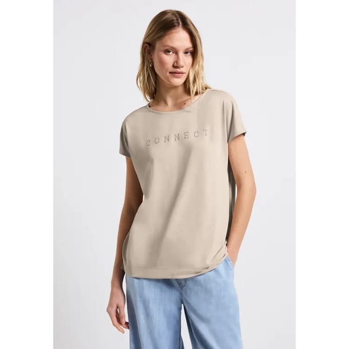 Silk-Look Shirt met tekst