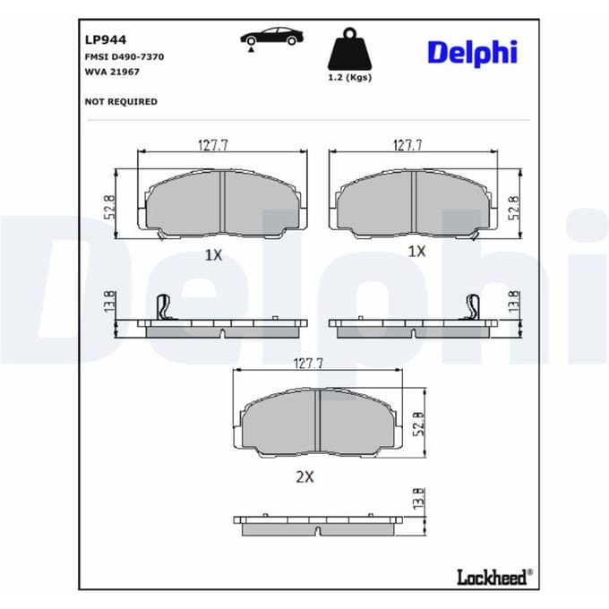 Remblokset DELPHI LP944, voor