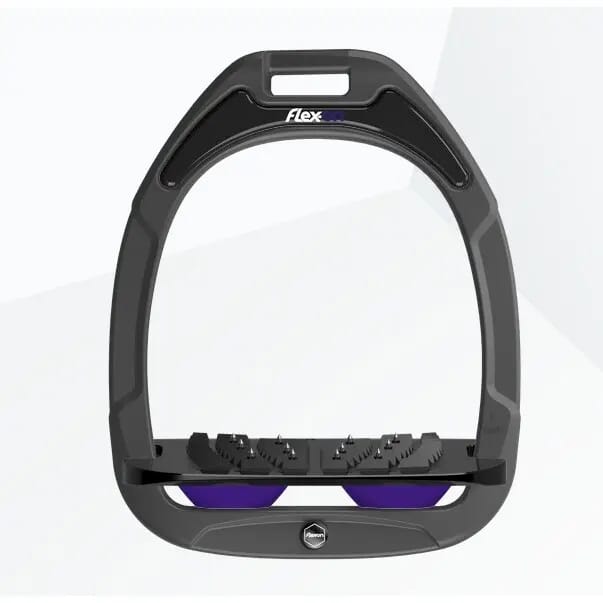 Ultra Grip Inclinatie Stirrup Antraciet/Zwart/Paarse Flex-On Green Composite