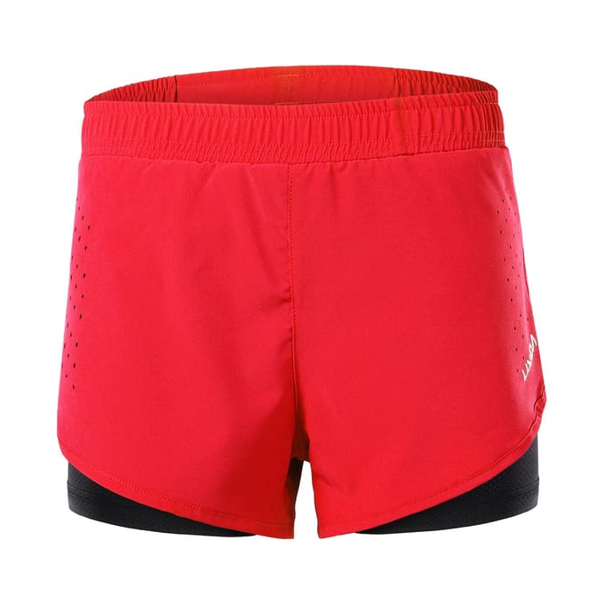 Lixada Dames 2-in-1 hardloopshort Sneldrogend Ademend Actief Trainingsoefening Joggen Fietsen M donkerblauwe kleur