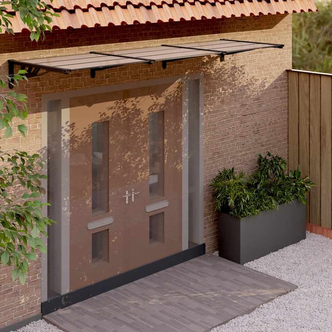 vidaXL - Deurluifel - 297,5x90 - cm - polycarbonaat - zwart