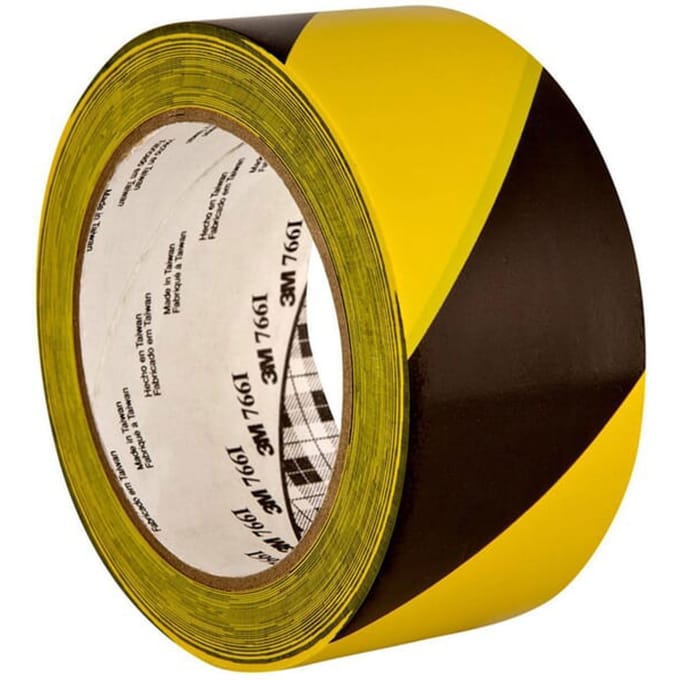 3m waarschuwingstape geel zwart 33m 50mm