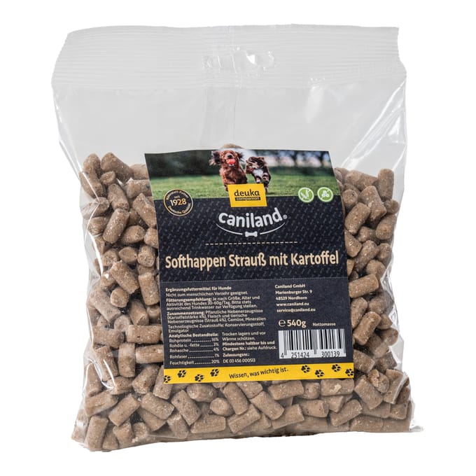 2x540g Soft Struisvogel- Graanvrij Canibit Hondensnacks