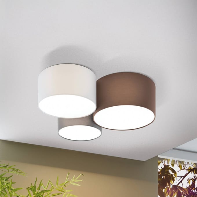 EGLO Pastore Plafondlamp - E27 - 61 cm - Wit/Antraciet/Bruin/Grijs