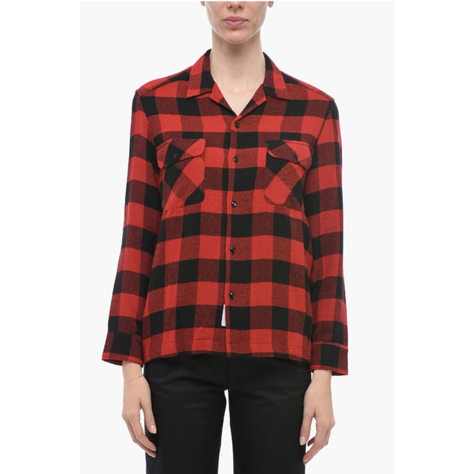 Geruite VLOEIBARE ZEEM Camicia in Rood