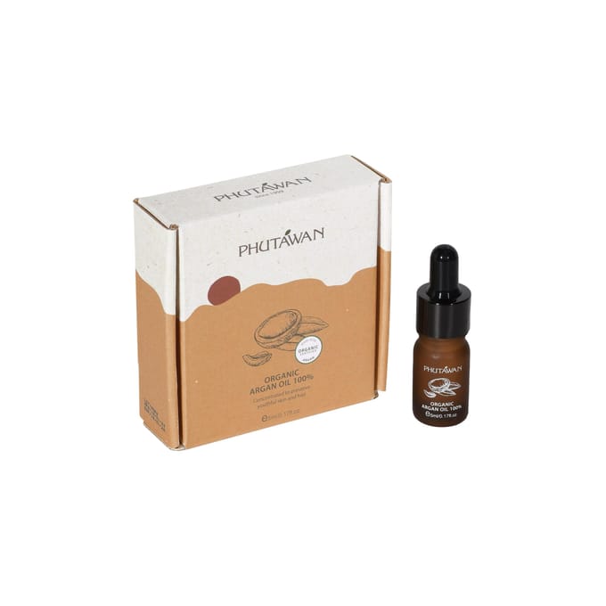 Phutawan Biologische Arganolie 100%, Geconcentreerd om een jeugdige huid en haar te behouden 30 ml. white