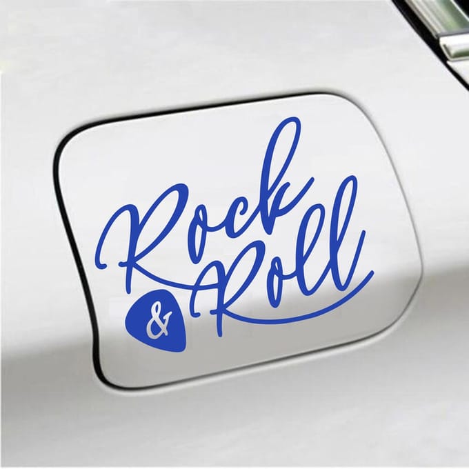 Bumpersticker - Rock & Roll - 11,4 X 14,8 - Blauw