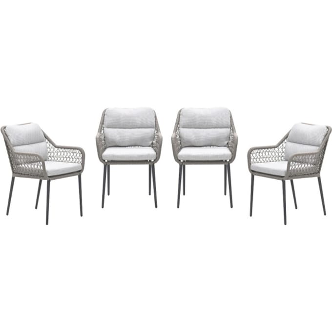 Garden Impressions Toledo tuinstoelen set van 4 taupe