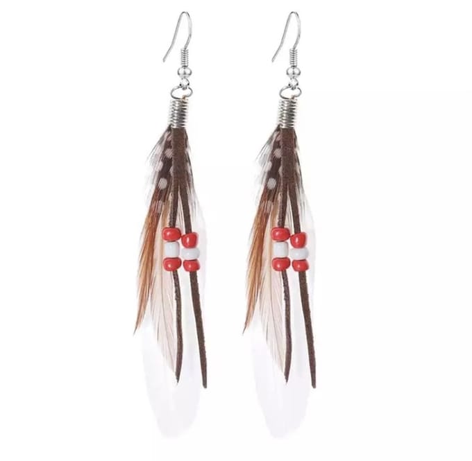 Jomide Oorhangers Boho Veren Wit