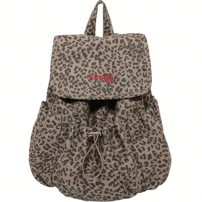 Luipaardprint Rugzak Dames Tas Casual Rugzak Brown veelkleurig