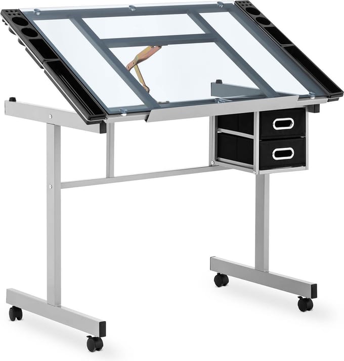 Fromm & Starck Tekentafel - 104 x 60 cm - kantelbaar- glazen blad 10260096