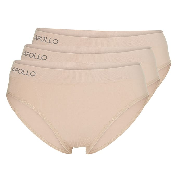 Apollo - Dames slip - Beige - Maat M - Dames ondergoed - 3-Pack - Dames boxershort - Sloggie ondergoed