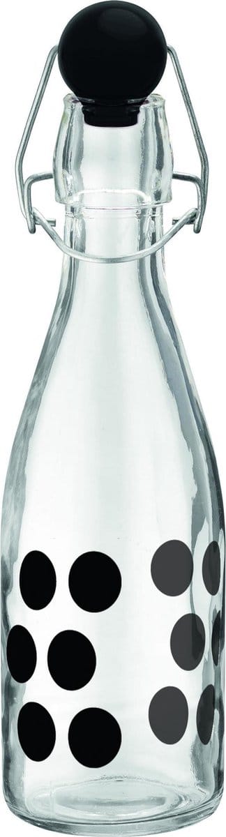 Dot Dot Waterfles - Glas - 0,25 l - Zwart