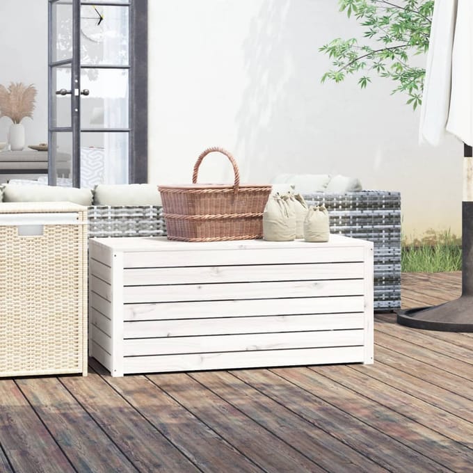 vidaXL - Tuinbox - 101x50,5x46,5 - cm - massief - grenenhout - wit