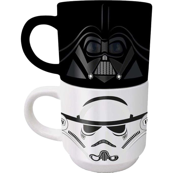Star Wars Empire Helmets Stapelbare Mokken Set (Set van 2) (Zwart/Wit)