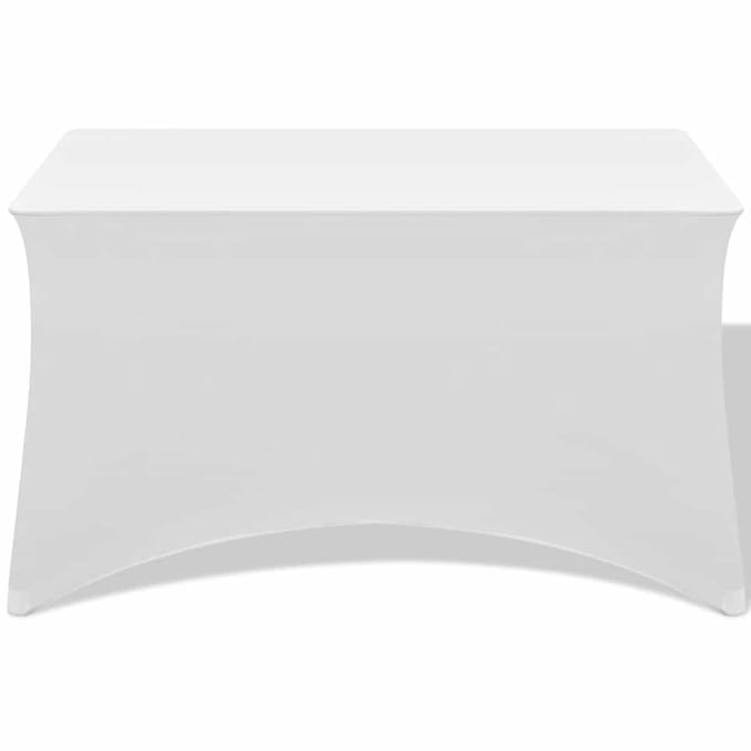 vidaXL - Tafelhoes - stretch - wit - 243x76x74 - cm - 2 - st