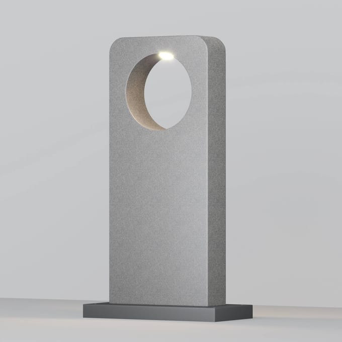 Maytoni LED tuinpadverlichting BETONE, hoogte 74 cm, grijs, cementlook, IP65