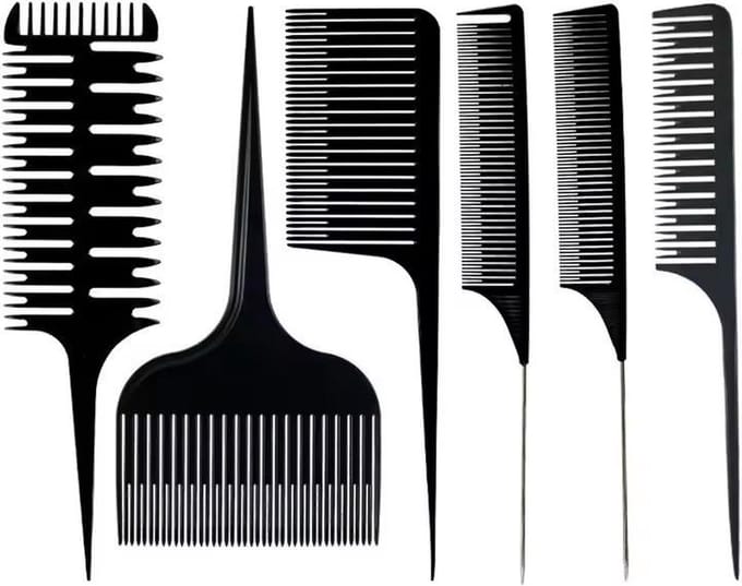 Cabantis Haarverf Kammenset - Haarverzorging - 6delig set - Zwart