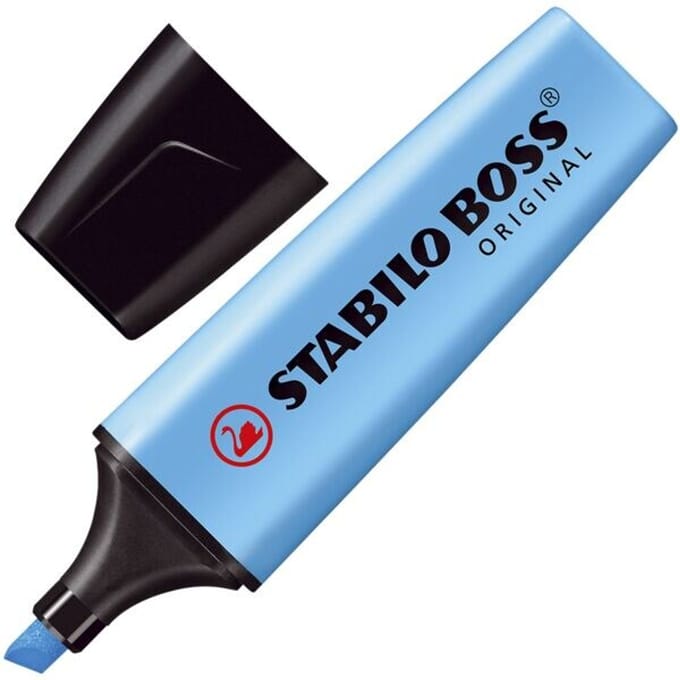 STABILO BOSS ORIGINAL - Markeerstift - Hoogste Kwaliteit - Blauw - Per Stuk