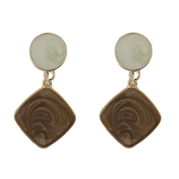 Behave - Oorclips Dames - Beige Bruin Goudkleur