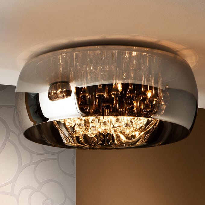 Schuller Valencia Argos plafondlamp met kristallen, Ø 50 cm