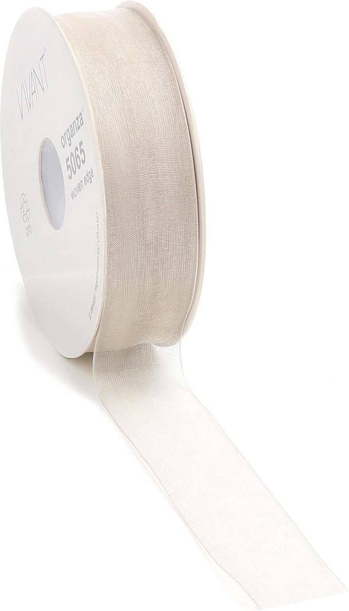 Organza lint Champagne 25mm x 50m
