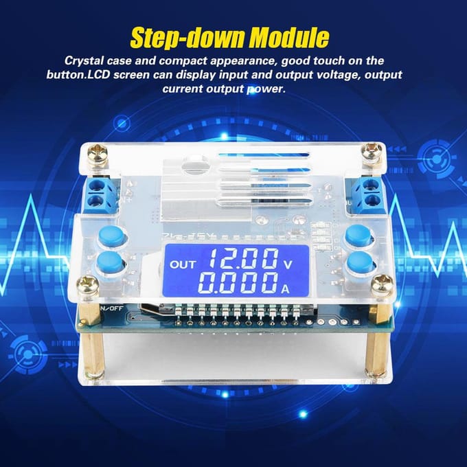 DCDC LCD Display Digitaal Instelbare Constante Spanning Stroom Step-down Module 5A