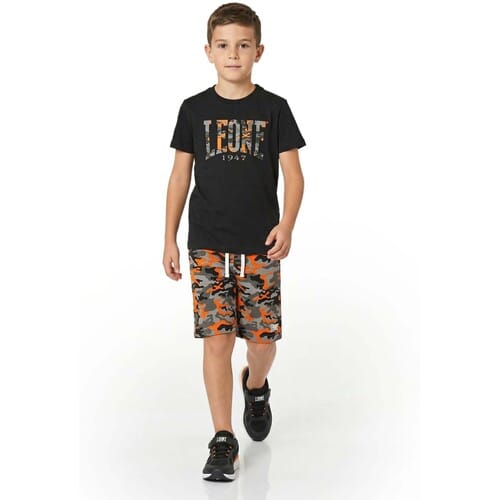 Setjes Leone 1947 Boy Sets T-Shirt + Bermuda Military Fluo