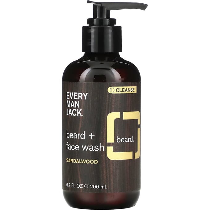 Every Man Jack, nettoyant barbe et visage, bois de santal, 200 ml (200 ml) black