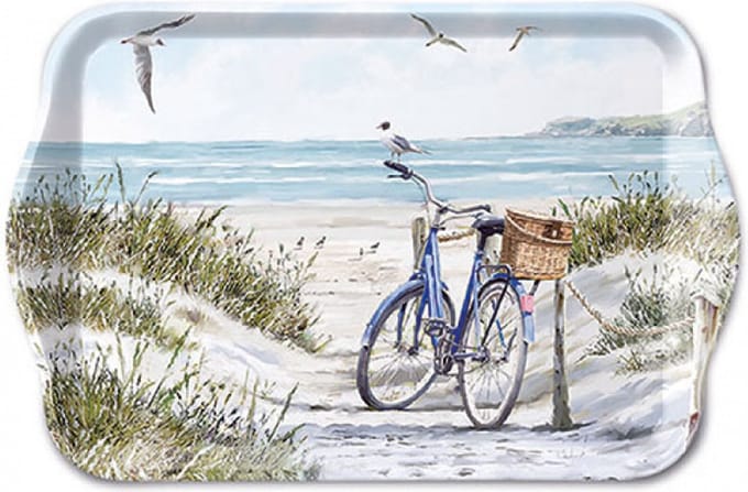 Tray melamine 13x21 cm Bike at the beach