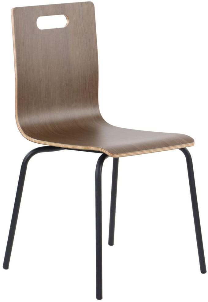 Stema - WERDI A - Houten Stoel - Walnootkleur - Zwart Onderstel