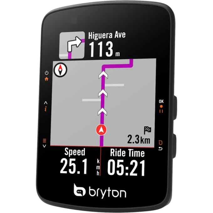 Bryton Rider 550e Fietscomputer Transparant