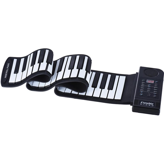 Draagbare Siliconen 61 Toetsen Oprol Piano Elektronisch MIDI Keyboard met Ingebouwde Luidspreker EU Plug