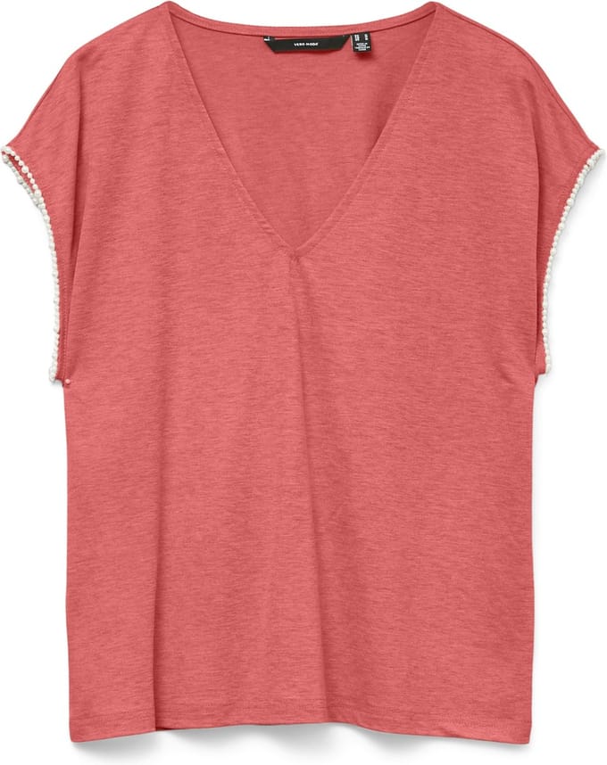 VERO MODA - VMVIPS SS AVA V-NECK TOP JRS GA - Dames - T-shirts