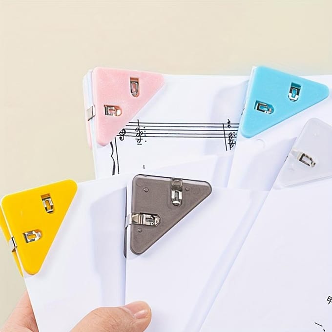 10-Pack Driehoekige Binderclips, Grote Capaciteit Multifunctionele Plastic Papierklemmen, Kantoor- en School Document Organizer Clips, Map Bestandshouders 10pcs schoon