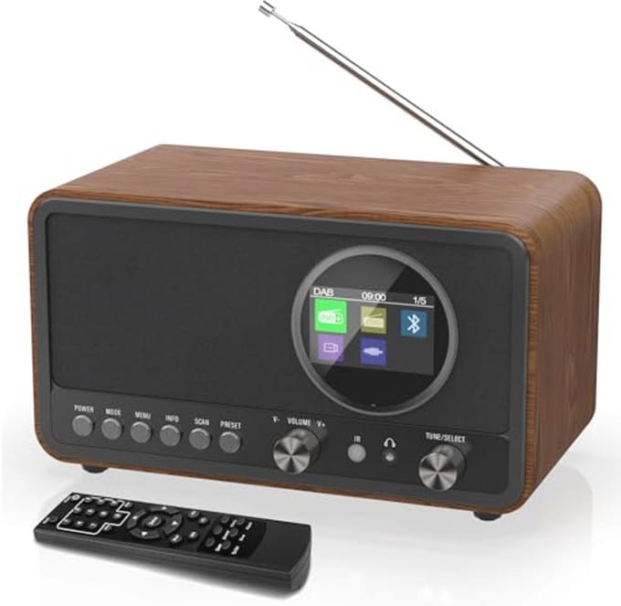 Draagbare DAB Radio - Keukenradio met Wekker, TFT-display en 60 Presets