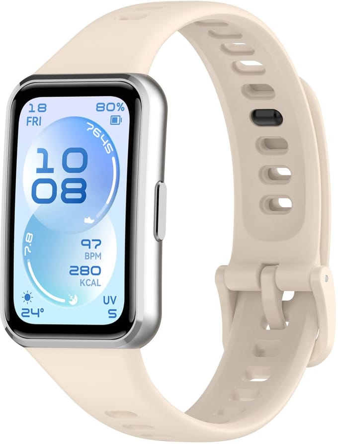 Strap-it Siliconen bandje geschikt voor Huawei Band 11 / Huawei Band 11 Pro (Beige)