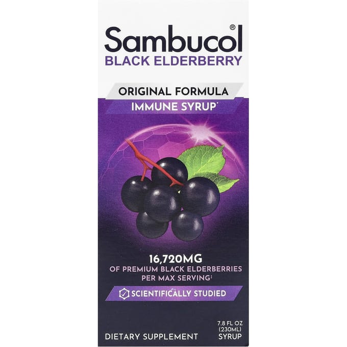 Sambucol, sirop immunitaire au sureau noir, formule originale, 228 ml (230 ml)