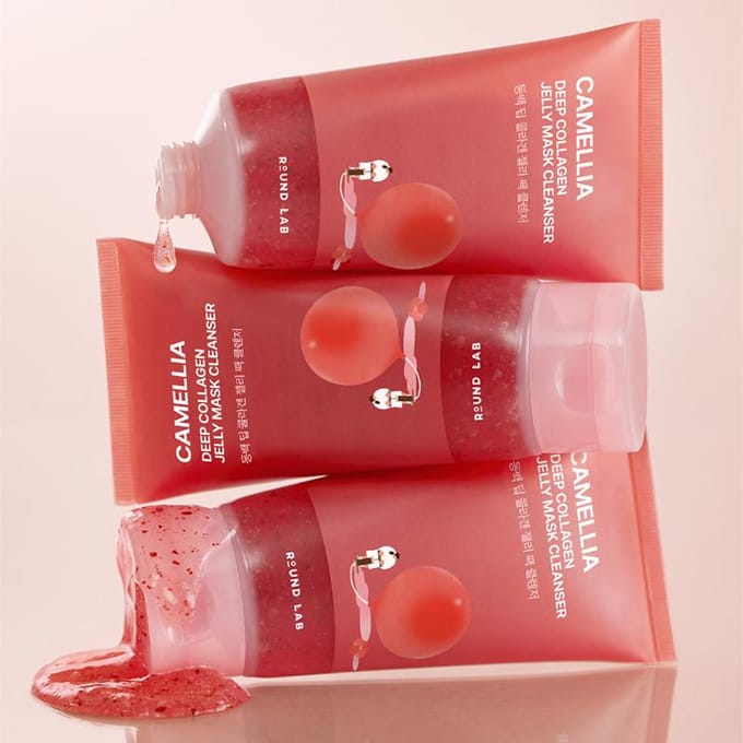 [ROUND LAB] Camellia Deep Collagen Jelly Mask Cleanser 150ml red