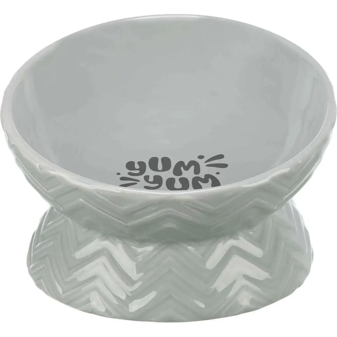 Trixie - Verhoogde Voerbak/Waterbak - Keramiek - Grijs - 350 ML