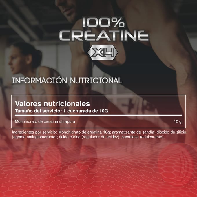 Healthy Fusion 100 % monohydrate de créatine, dose élevée | 10 g de créatine par portion | 300 g de saveur pastèque