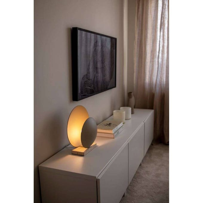 Globen Lighting Orbit Tafellamp Beige/ Beige Travertin