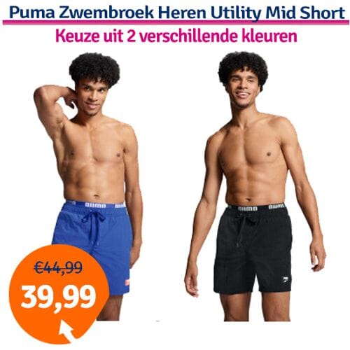 Puma Zwembroek Heren Utility Mid Shorts Benjamin Blue-M